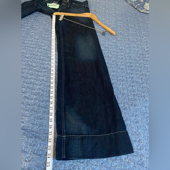 Dark Indigo Wide-Leg Flare Jeans - Picture 6 of 11